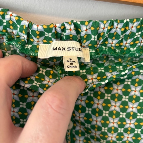 Max Studio, Women's Green Patterned Maxi Skirt,  SZ L - Picture 6 of 7